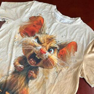 Mens Oversized Graphic Mouse Statement BOLD Chaotic T-Shirt (1XL)